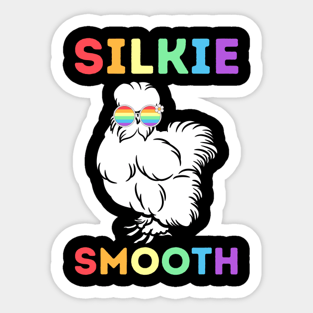 Silkie Smooth Chicken Sticker by The WYLD Tribe